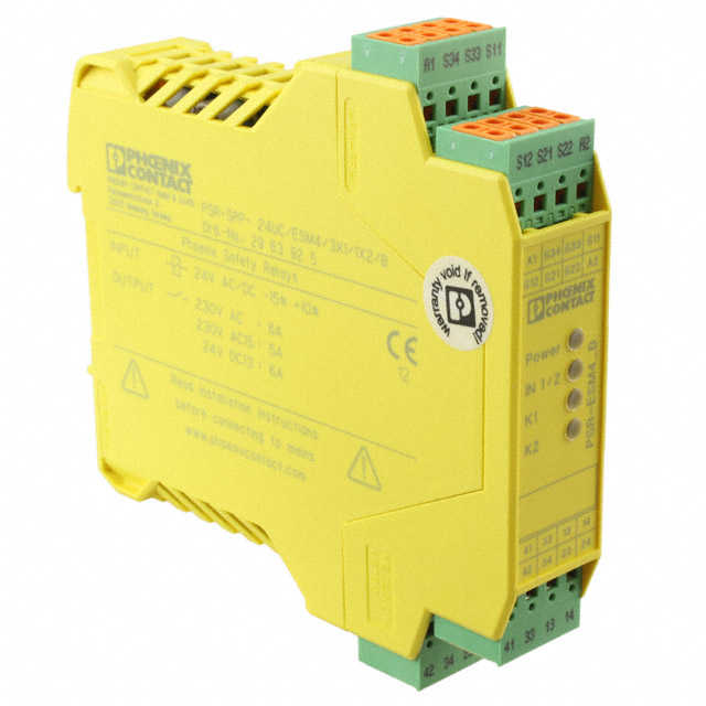 2963925 Phoenix Contact                                                                    RELAY SAFETY 3PST 6A 24V