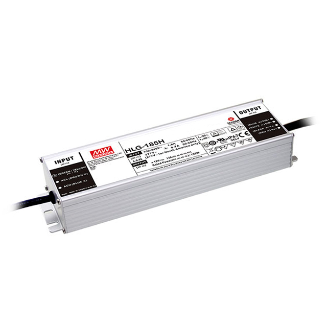 HLG-185H-54B Mean Well USA Inc.                                                                    LED DVR CC/CV AC/DC 27-54V 3.45A