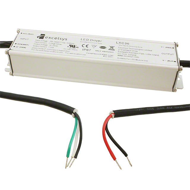 LXC36-0700SW Excelsys Technologies Ltd                                                                    LED DRIVER CC AC/DC 26-52V 700MA