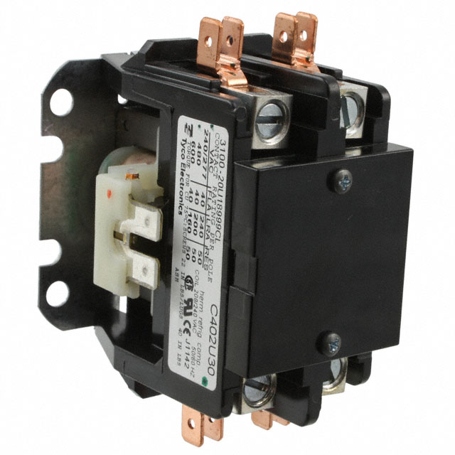 3100-20U18999CL TE Connectivity Potter & Brumfield Relays                                                                    RELAY CONTACTOR DPST 40A 240V