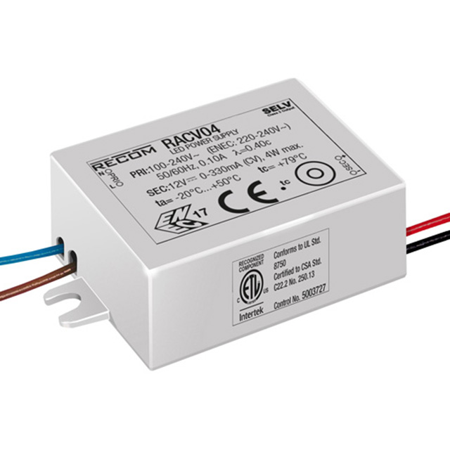 RACV04-24 Recom Power                                                                    LED DRIVER CV AC/DC 24V 170MA