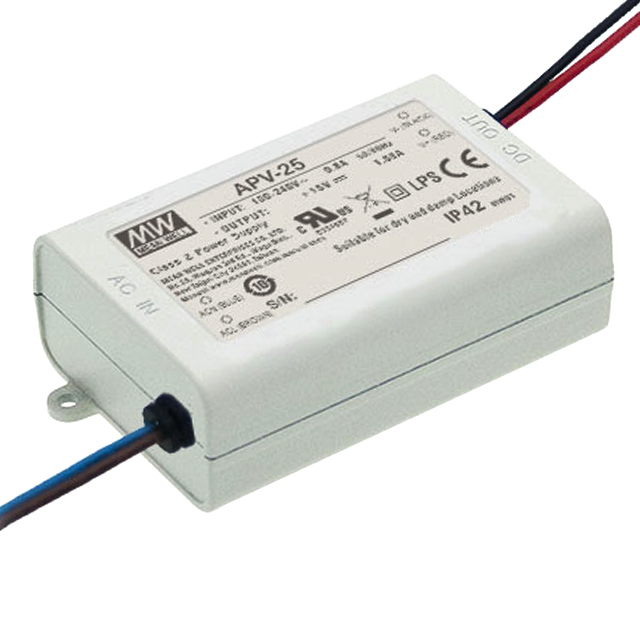 APV-25-12 Mean Well USA Inc.                                                                    LED DRIVER CV AC/DC 12V 2.1A