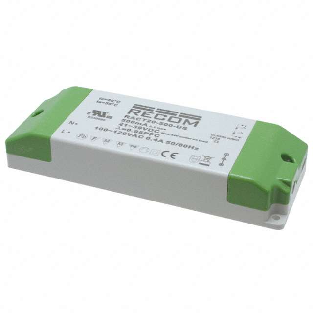 RACT20-500-US Recom Power                                                                    LED DRIVER CC AC/DC 21-39V 500MA