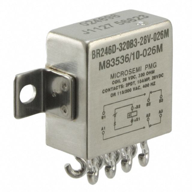 BR246D-320B3-28V-026M Microsemi Corporation                                                                    RELAY GEN PURPOSE DPDT 10A 28V