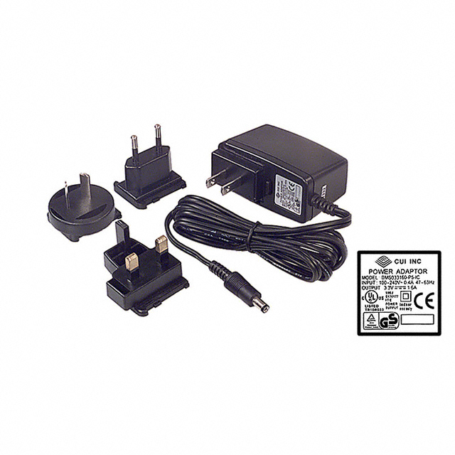 DMS033160-P5-IC CUI Inc.                                                                    AC/DC WALL MOUNT ADAPTER 3.3V 5W