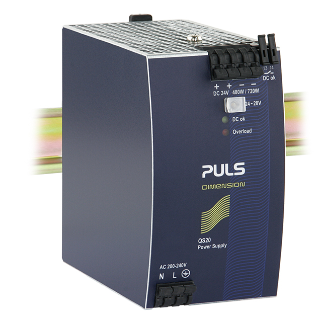 QS20.244 PULS, LP                                                                    DIN RAIL PWR SUPPLY 480W 24V 20A