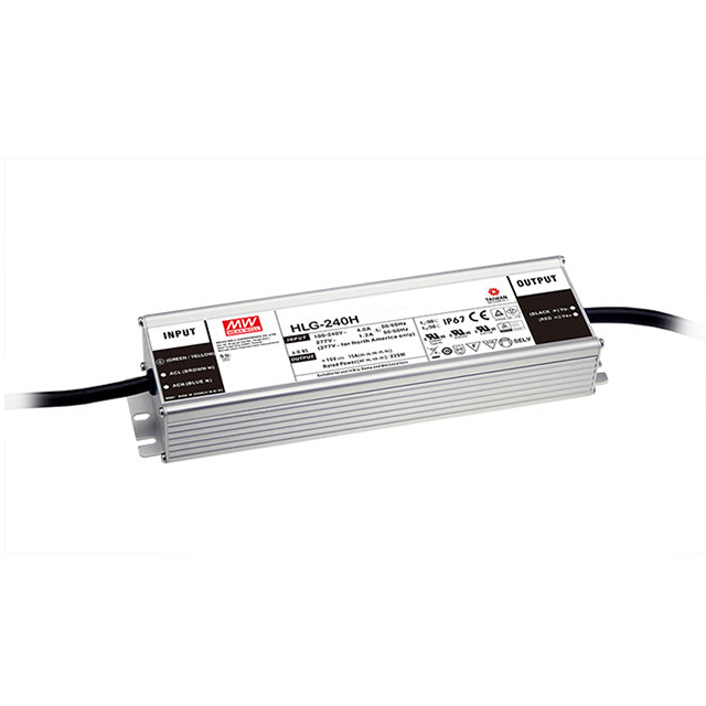 HLG-240H-24 Mean Well USA Inc.                                                                    LED DRVR CC/CV AC/DC 12-24V 10A