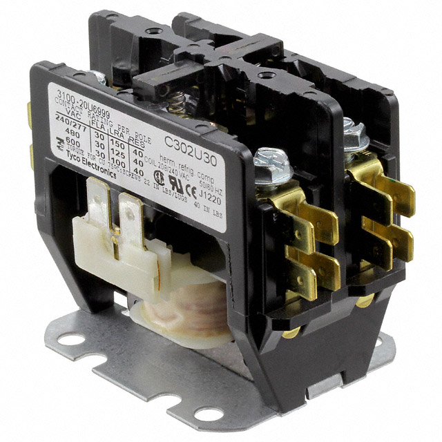 3100-20U6999 TE Connectivity Potter & Brumfield Relays                                                                    RELAY CONTACTOR DPST 30A 240V