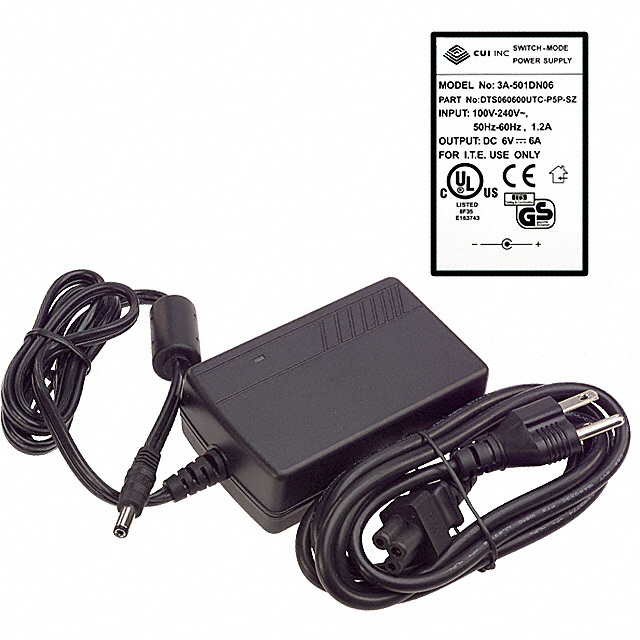 DTS060600UTC-P5P-SZ CUI Inc.                                                                    AC/DC DESKTOP ADAPTER 6V 36W