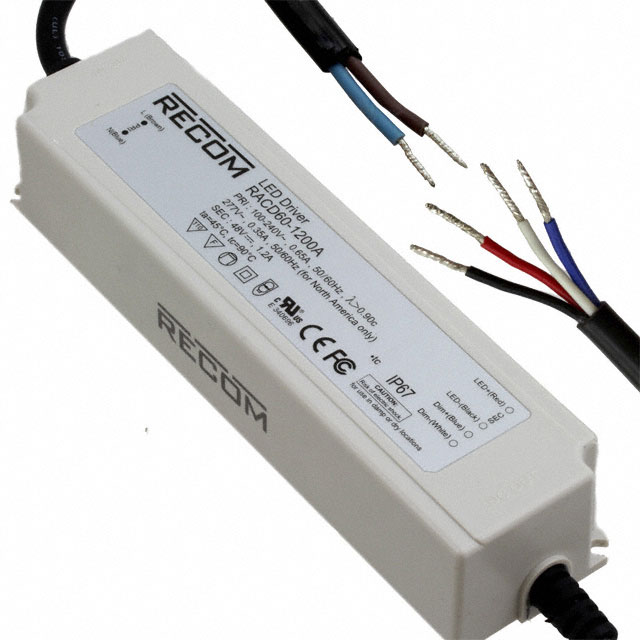 RACD60-1200A Recom Power                                                                    LED DRIVER CC AC/DC 33-48V 1.2A