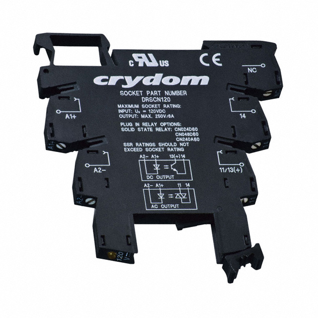 DRSCN120 Sensata-Crydom                                                                    SOCKET DIN-RAIL 90-140VAC CN SER