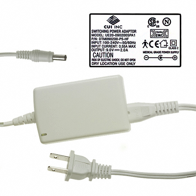 DTM090200UDC-P5-HF CUI Inc.                                                                    AC/DC DESKTOP ADAPTER 9V 18W