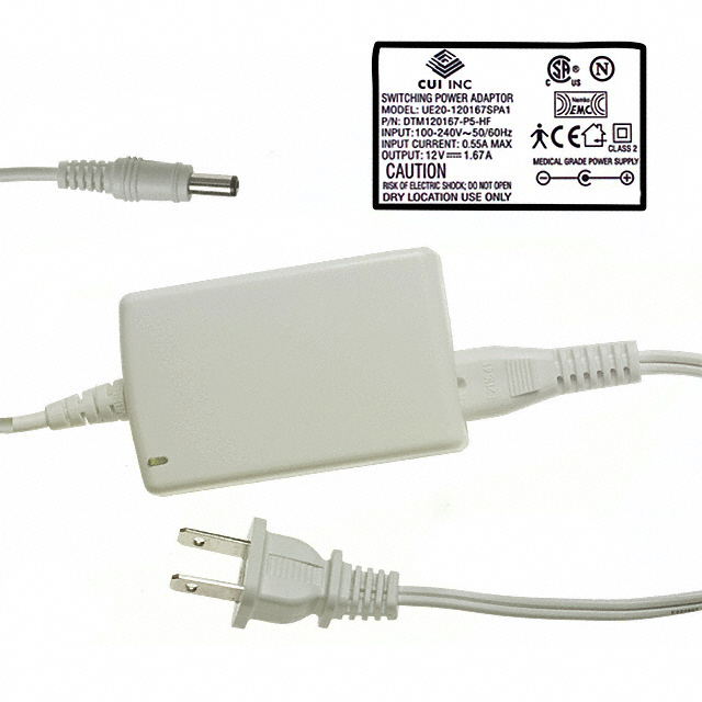 DTM120167UDC-P5-HF CUI Inc.                                                                    AC/DC DESKTOP ADAPTER 12V 20W