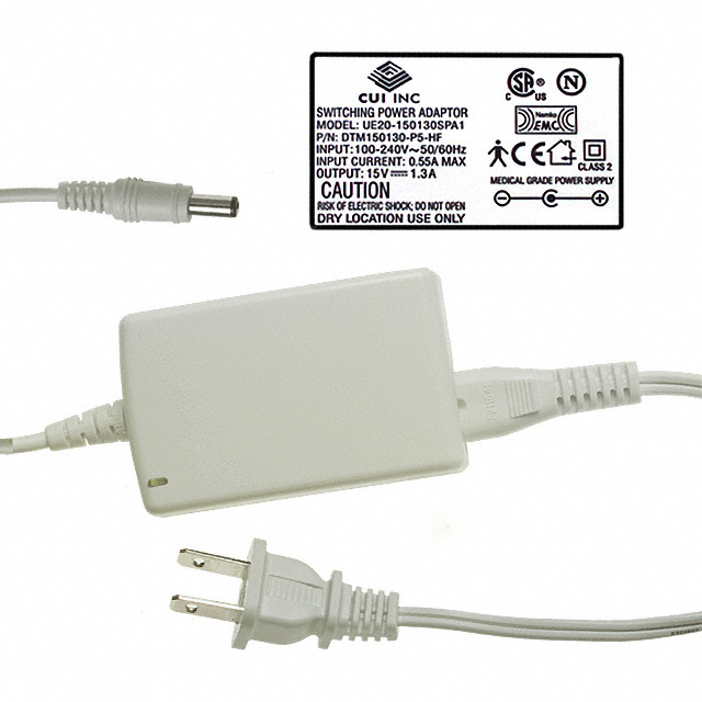 DTM150130UDC-P5-HF CUI Inc.                                                                    AC/DC DESKTOP ADAPTER 15V 20W