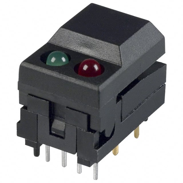 5501MBLKREDGRN E-Switch                                                                    SWITCH PUSH SPDT 0.3A 12V