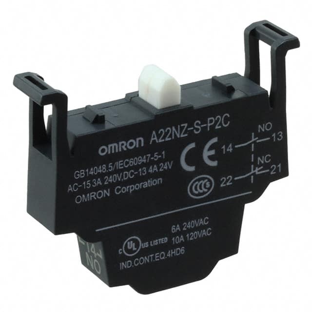 A22NZ-S-P2C Omron Automation and Safety                                                                    BLOCK CONTACT DPST-NC/NO PUSHIN