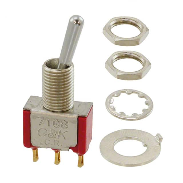 7108SYZBE C&K                                                                    SWITCH TOGGLE SPDT 0.4VA 20V