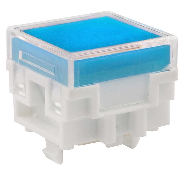 AT477JG NKK Switches                                                                    CAP PUSHBUTTON SQUARE CLEAR/BLUE