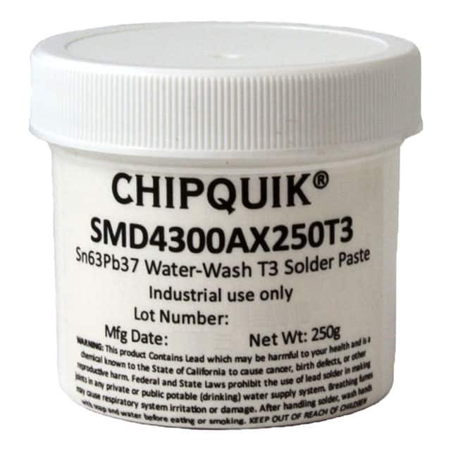 SMD4300AX250T3 Chip Quik Inc.                                                                    SOLDER PASTE SN63/PB37 250G