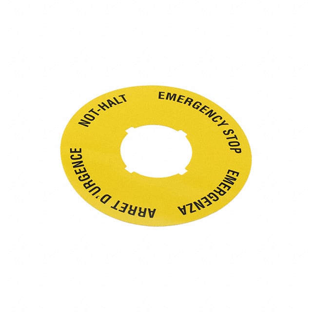 5.76204.1070400 RAFI USA                                                                    EMRG STOP LABEL 22.3/60MM YELL