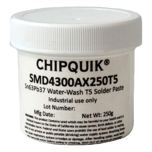 SMD4300AX250T5 Chip Quik Inc.                                                                    SOLDER PASTE SN63/PB37 250G T5