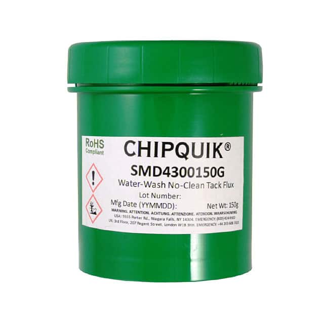 SMD4300150G Chip Quik Inc.                                                                    FLUX - WATER SOLUBLE CAN 5.92OZ