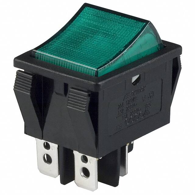 R5BBLKGRNEF1 E-Switch                                                                    SWITCH ROCKER DPST 20A 125V