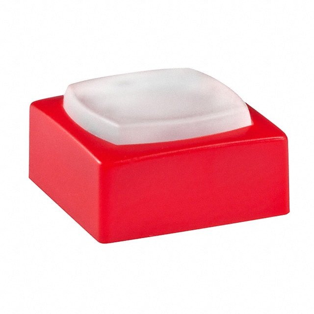 AT4076BC NKK Switches                                                                    CAP TACTILE SQUARE WHITE/RED