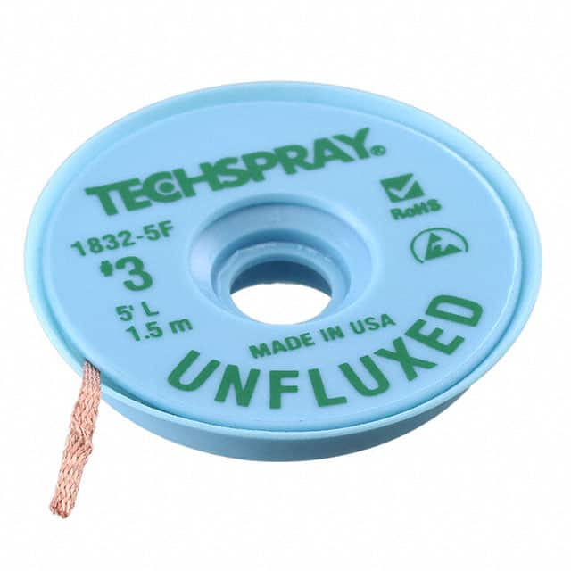 1832-5F Techspray                                                                    UNFLUXED GREEN #3 BRAID - AS