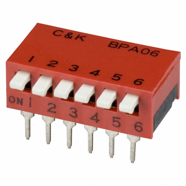 BPA06K C&K                                                                    SWITCH SLIDE DIP SPST 100MA 5V