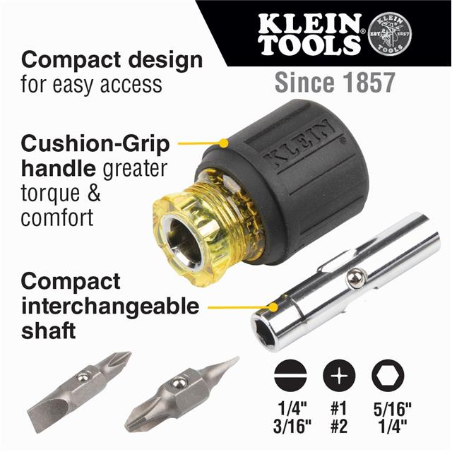 32561 Klein Tools, Inc.                                                                    NUT/SCRWDR SET ASSORT W/HNDL 3PC