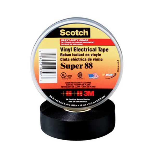 88-SUPER-1-1/2X44FT 3M                                                                    TAPE ELECT BLACK 1 1/2