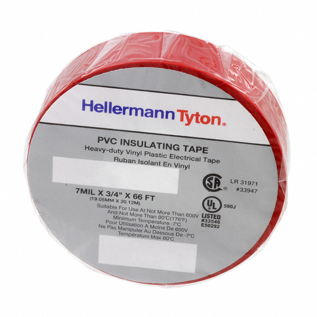 ETST662 HellermannTyton                                                                    TAPE ELECTRICAL RED 3/4