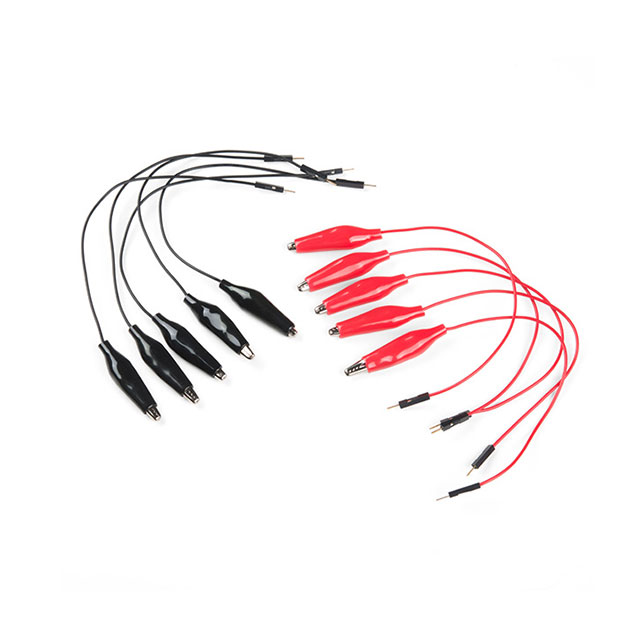 CAB-14303 SparkFun Electronics                                                                    ALLIGATOR CLIP PIGTAIL 10 PK