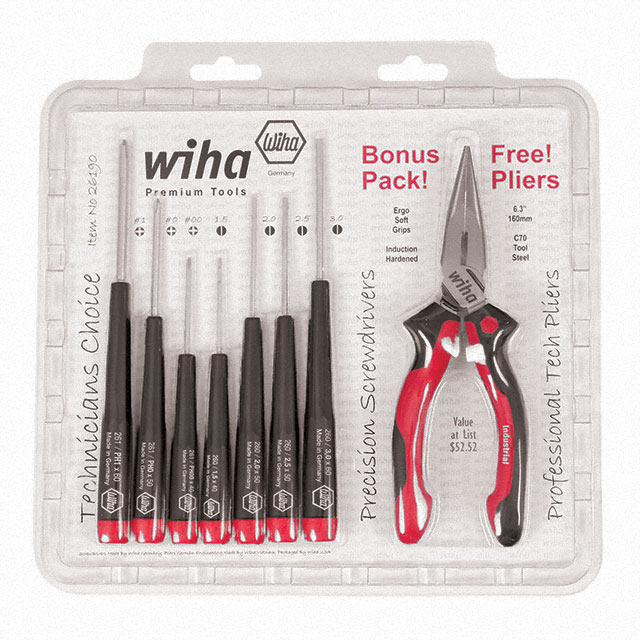 26190 Wiha                                                                    SCREWDRIVER SET PHIL/SLOT 7PC