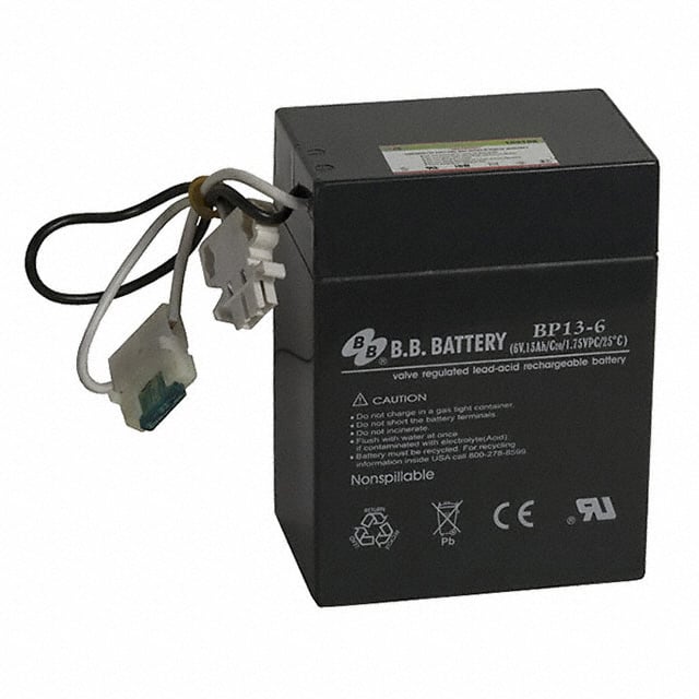 BP13-6-WH B B Battery                                                                    BATTERY LEAD ACID 6V 13AH