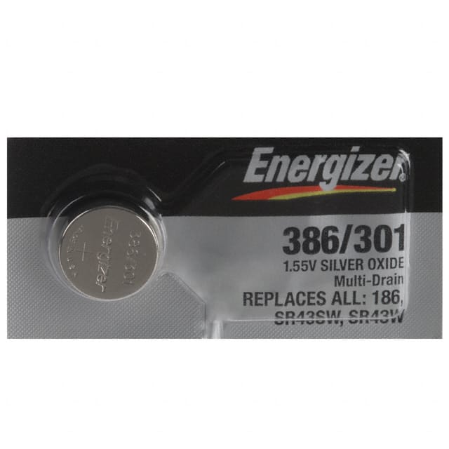 386-301TZ Energizer Battery Company                                                                    BATT SLVR OX 1.55V BUTTON 11.6MM