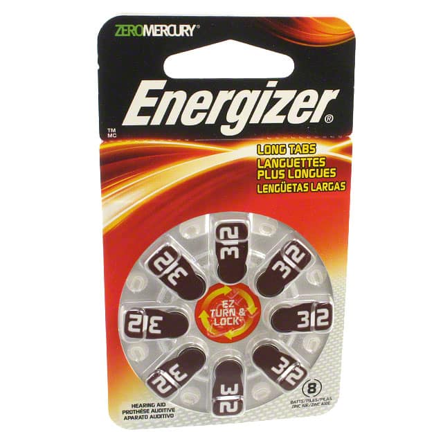 AZ312DP-8 Energizer Battery Company                                                                    BATT ZINC 1.4V BUTTON 7.9MM 8PK