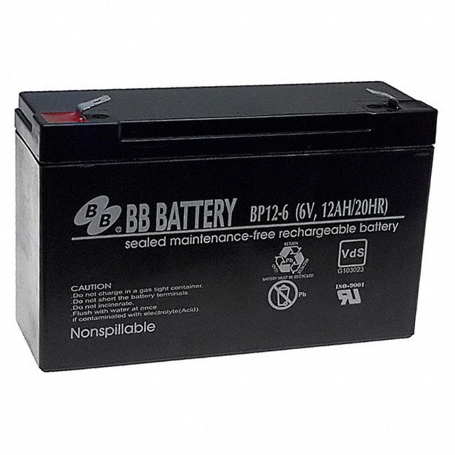 BP12-6-T2 B B Battery                                                                    BATTERY LEAD ACID 6V 12AH