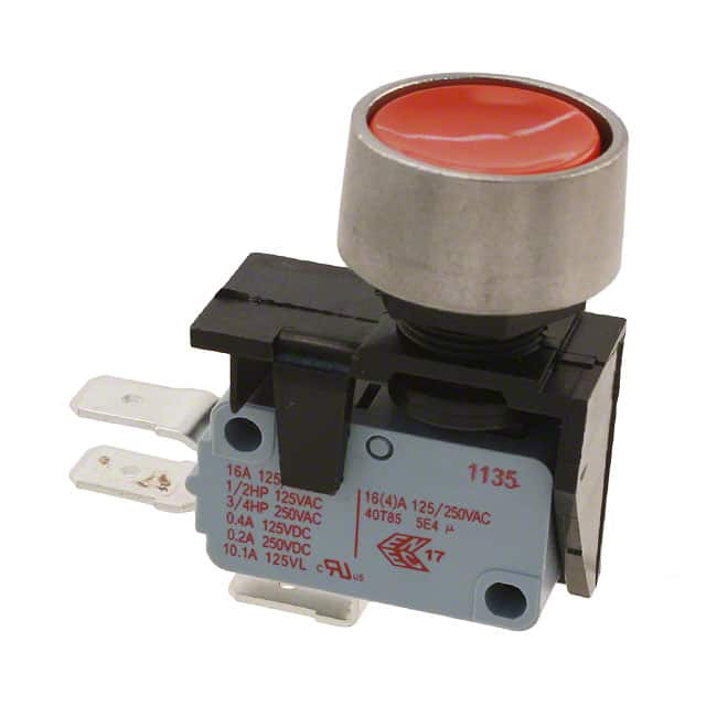 3832510KR Bulgin                                                                    SWITCH PUSHBUTTON SPDT 16A 250V