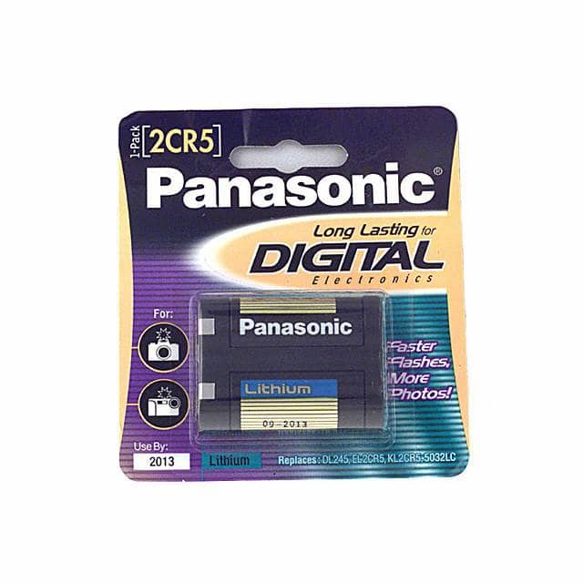 2CR-5MPA/1B Panasonic - BSG                                                                    BATTERY LITHIUM 6V 2CR5 RETAIL