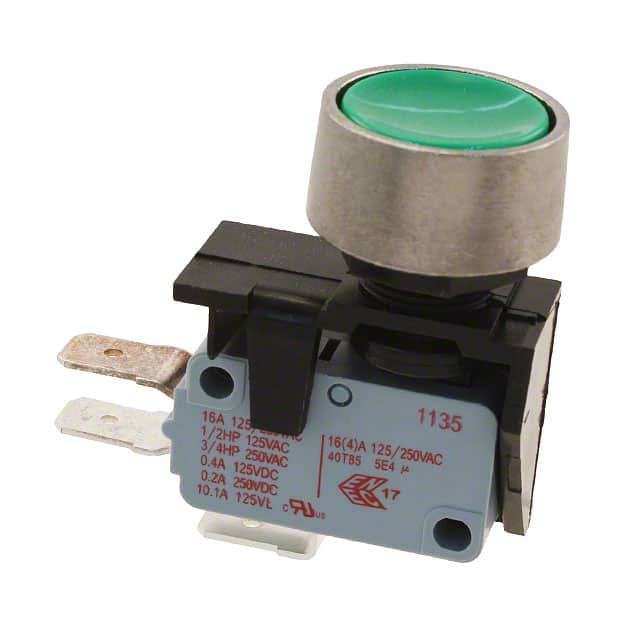 3832510KG Bulgin                                                                    SWITCH PUSHBUTTON SPDT 16A 250V