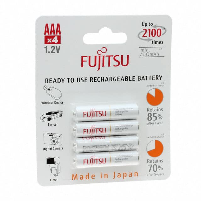 HR-4UTCEX(4B) FDK America, Inc., a member of Fujitsu Group                                                                    FUJITSU AAA SIZE MIN. 750MAH 4PC