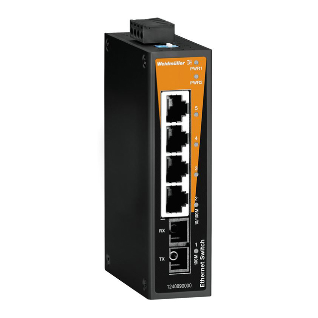 1240890000 Weidmuller                                                                    NETWORK SWITCH-UNMANAGED 5 PORT