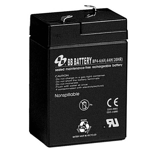 BP4-6-T3 B B Battery                                                                    BATTERY LEAD ACID 6V 4AH