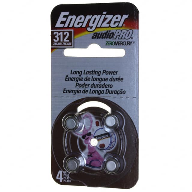 AC312-4AP Energizer Battery Company                                                                    BATT ZINC 1.4V BUTTON 7.9MM 4PK